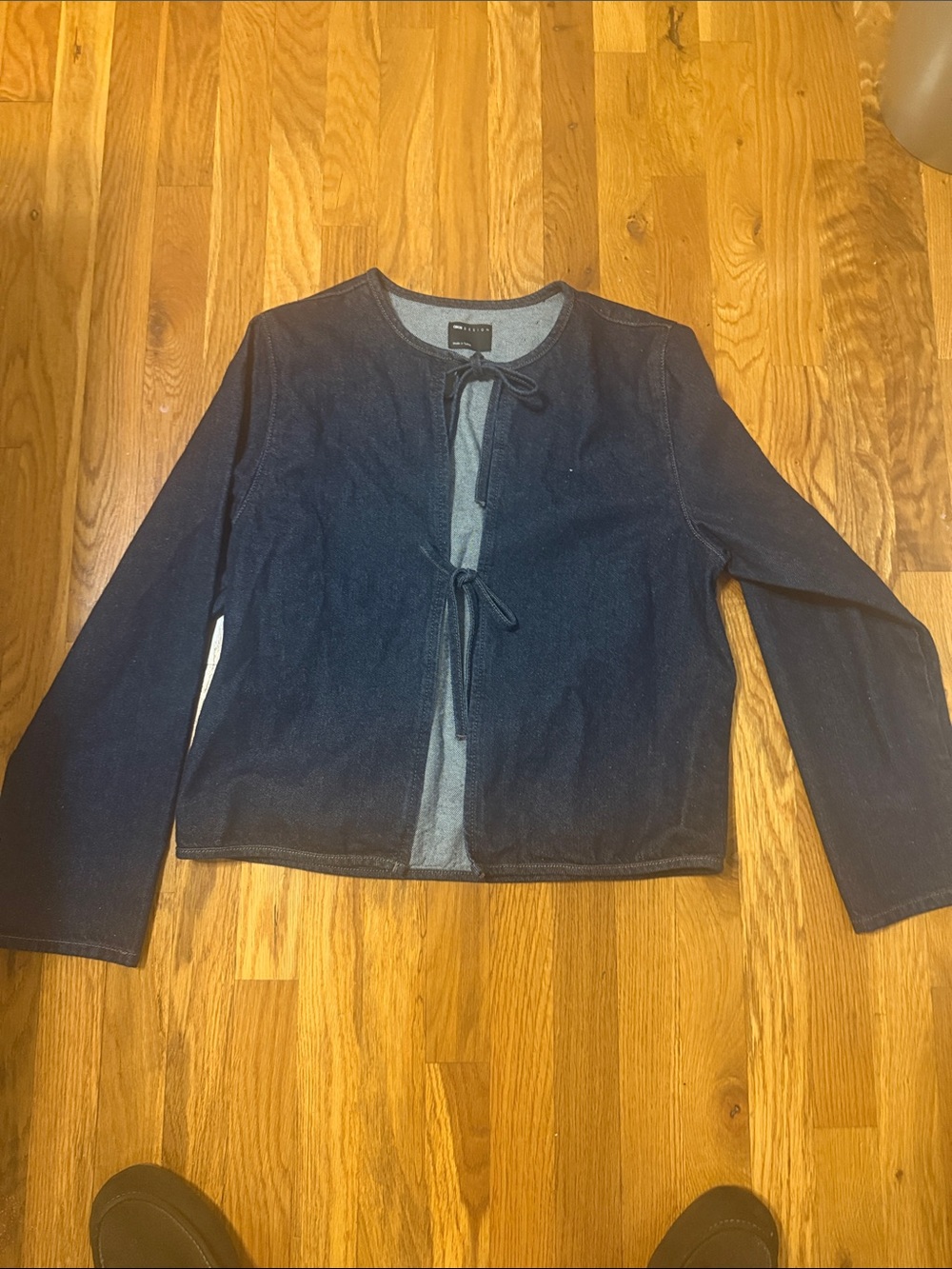 ASOS Dark Blue Denim Tie-Front Jacket